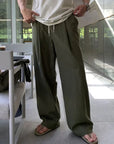 Army Green Linen Pants