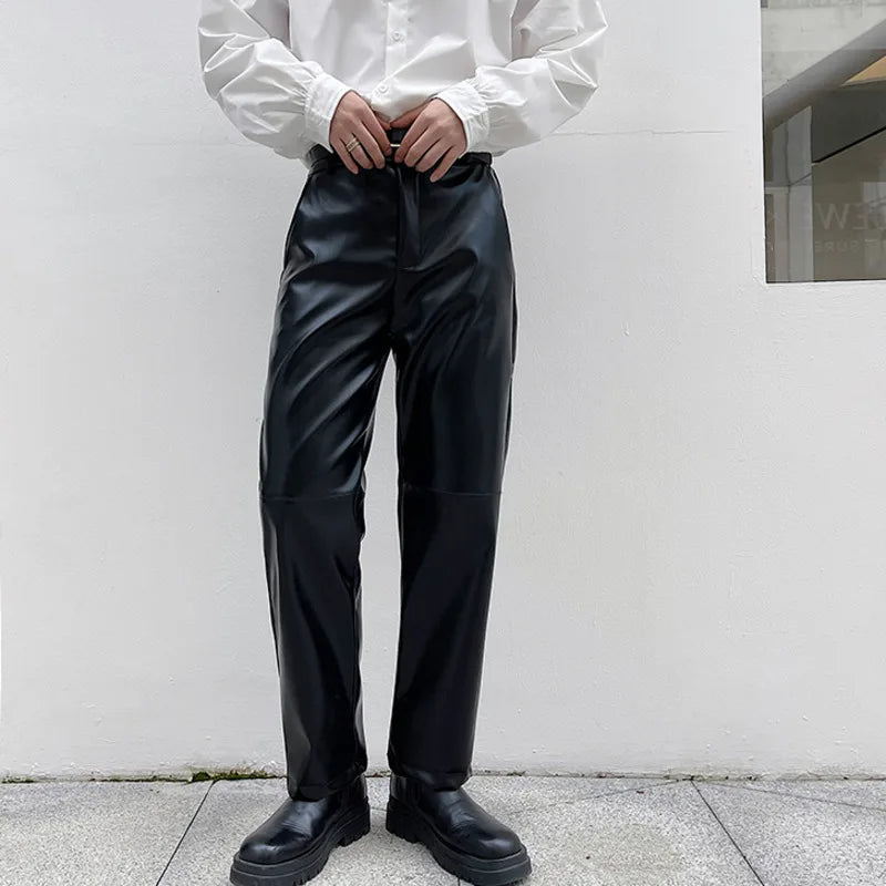 Straight Cut Leather Pants - De Novo Designare