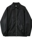 Down Collar Leather Jacket